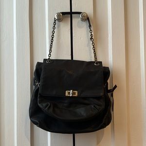 Lanvin Black Twist Leather Shoulder Bag